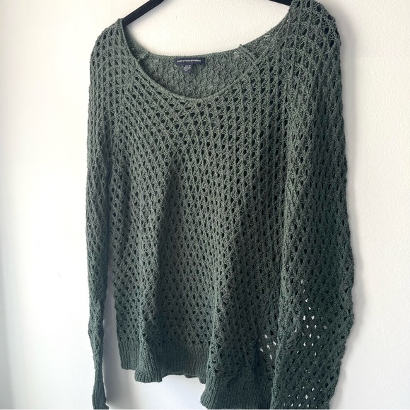 American Eagle Knit Sweater Olive Green - Picture 2 of 5